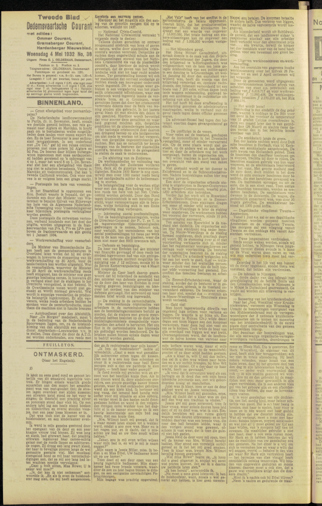 Bekijk detail van "Dedemsvaartsche Courant 4/5/1932 pagina 6 van 6<br xmlns:atlantis="urn:atlantis" />"