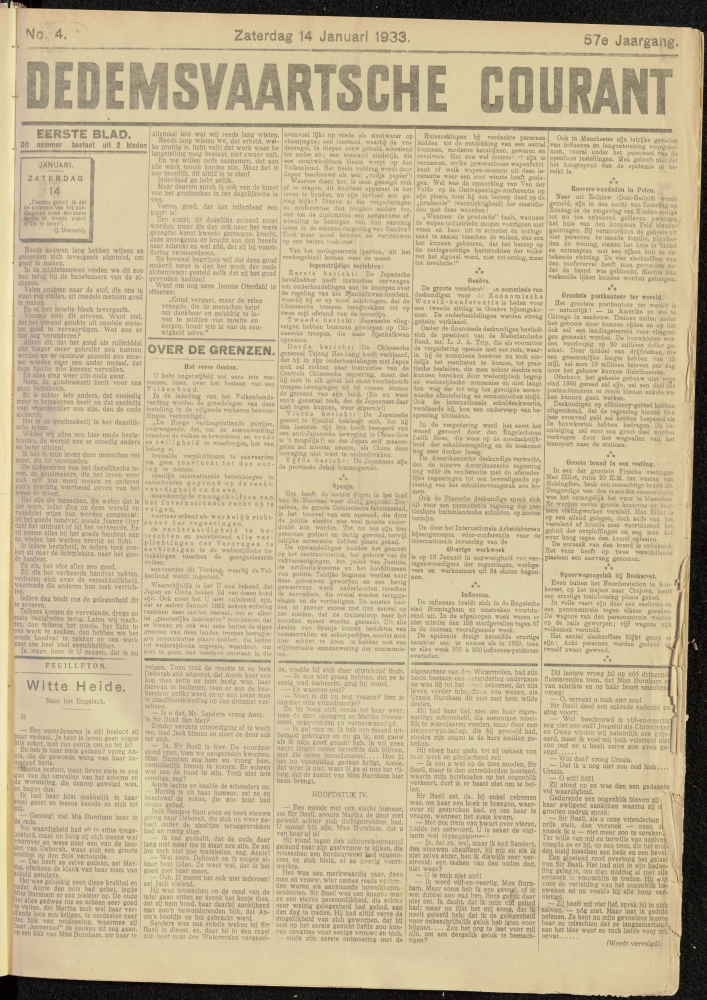 Bekijk detail van "Dedemsvaartsche Courant 14/1/1933 pagina 1 van 8<br xmlns:atlantis="urn:atlantis" />"