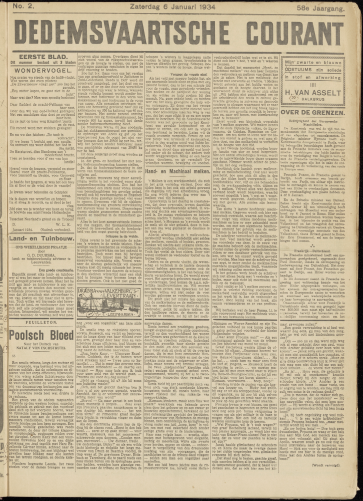Bekijk detail van "Dedemsvaartsche Courant 6/1/1934 pagina 1 van 10<br xmlns:atlantis="urn:atlantis" />"