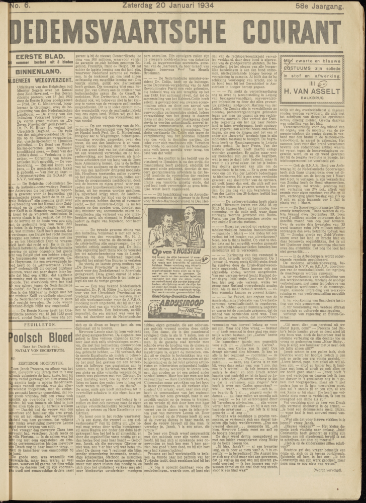 Bekijk detail van "Dedemsvaartsche Courant 20/1/1934 pagina 1 van 10<br xmlns:atlantis="urn:atlantis" />"