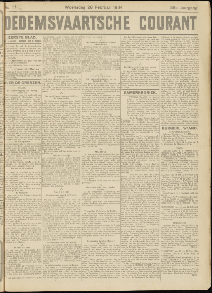 Bekijk detail van "Dedemsvaartsche Courant 28/2/1934 pagina <span class="highlight">1</span> van 6<br xmlns:atlantis="urn:atlantis" />"