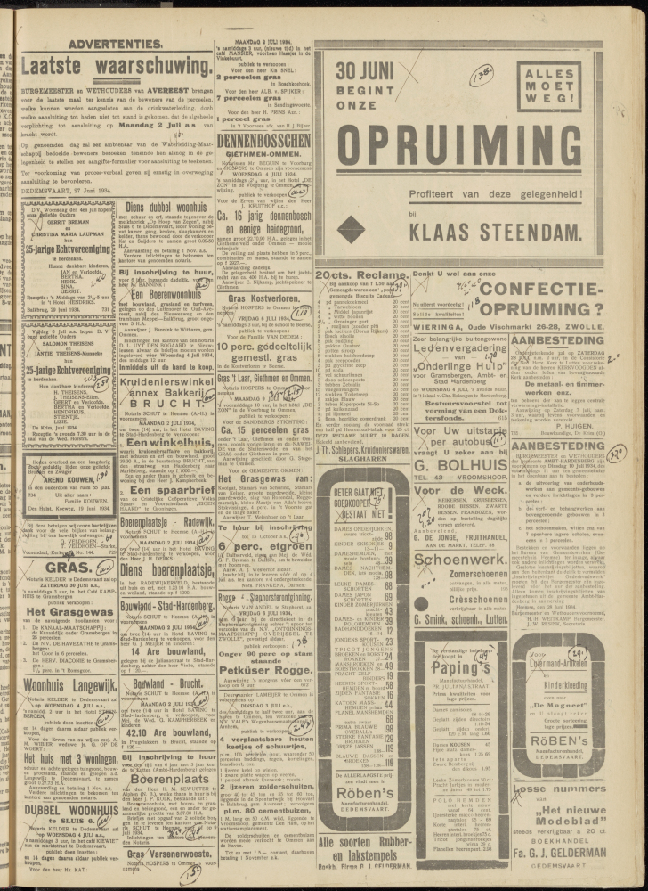 Bekijk detail van "Dedemsvaartsche Courant 30/6/1934 pagina 11 van 12<br xmlns:atlantis="urn:atlantis" />"