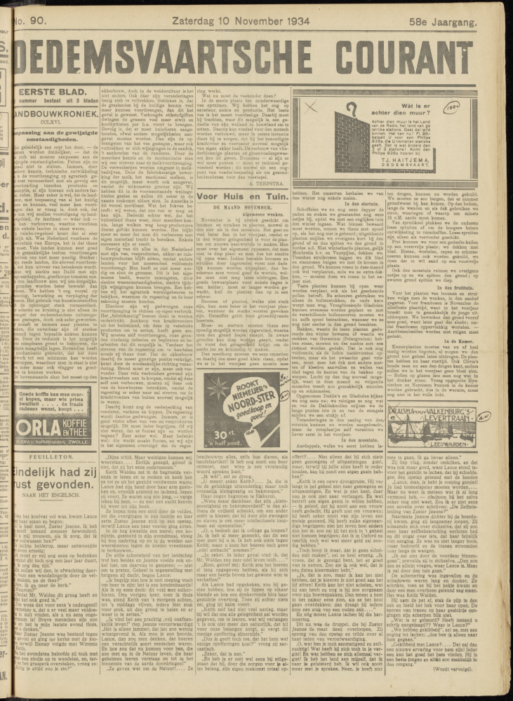 Bekijk detail van "Dedemsvaartsche Courant 10/11/1934 pagina 1 van 12<br xmlns:atlantis="urn:atlantis" />"