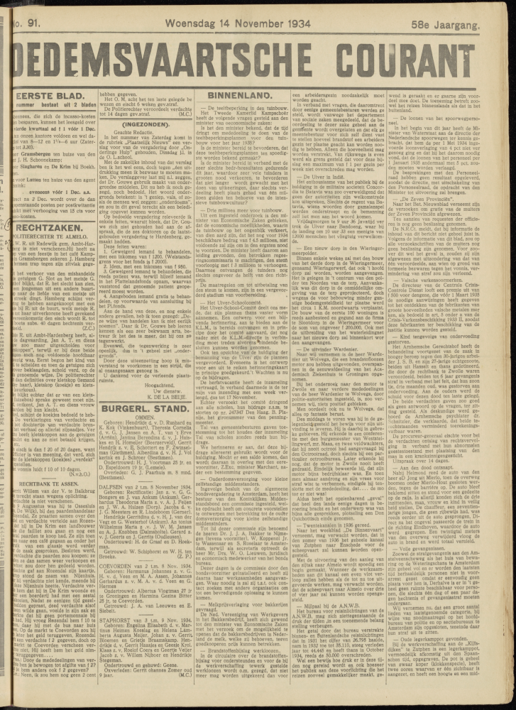 Bekijk detail van "Dedemsvaartsche Courant 14/11/1934 pagina <span class="highlight">1</span> van 6<br xmlns:atlantis="urn:atlantis" />"