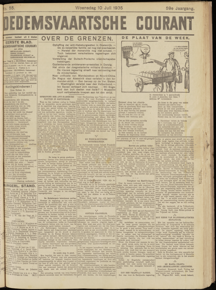 Bekijk detail van "Dedemsvaartsche Courant 10/7/1935 pagina <span class="highlight">1</span> van 6<br xmlns:atlantis="urn:atlantis" />"