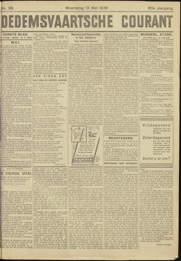 Bekijk detail van "Dedemsvaartsche Courant 13/5/1936 pagina <span class="highlight">1</span> van 8<br xmlns:atlantis="urn:atlantis" />"