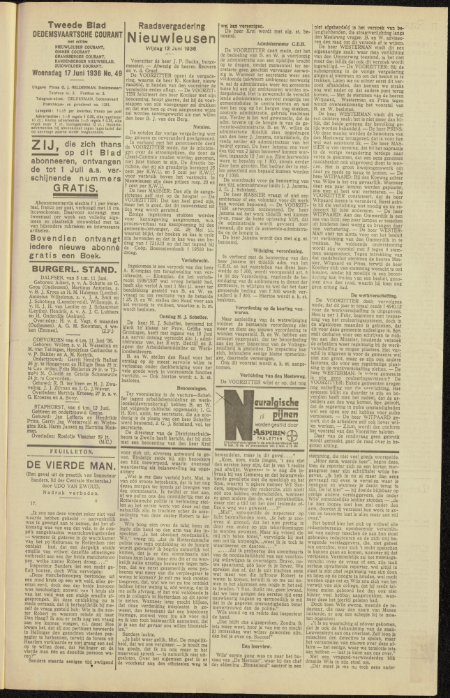 Bekijk detail van "Dedemsvaartsche Courant 17/6/1936 pagina 5 van 8<br xmlns:atlantis="urn:atlantis" />"