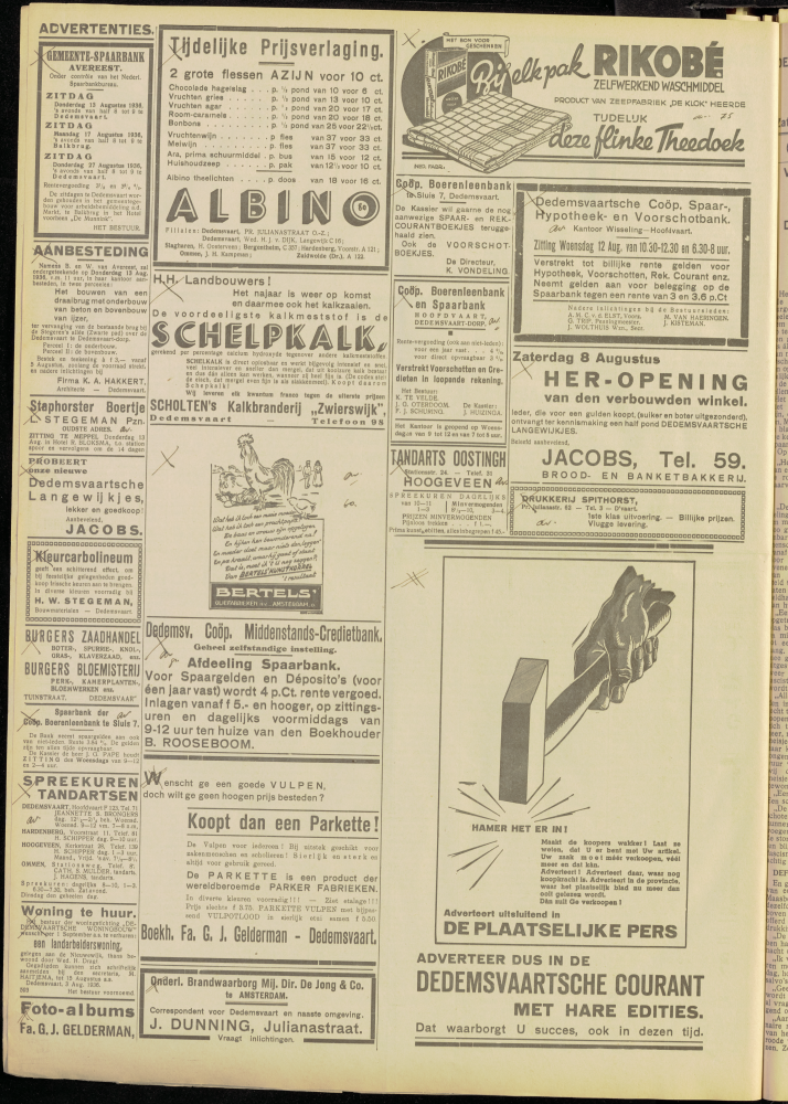 Bekijk detail van "Dedemsvaartsche Courant 8/8/1936 pagina 4 van 12<br xmlns:atlantis="urn:atlantis" />"