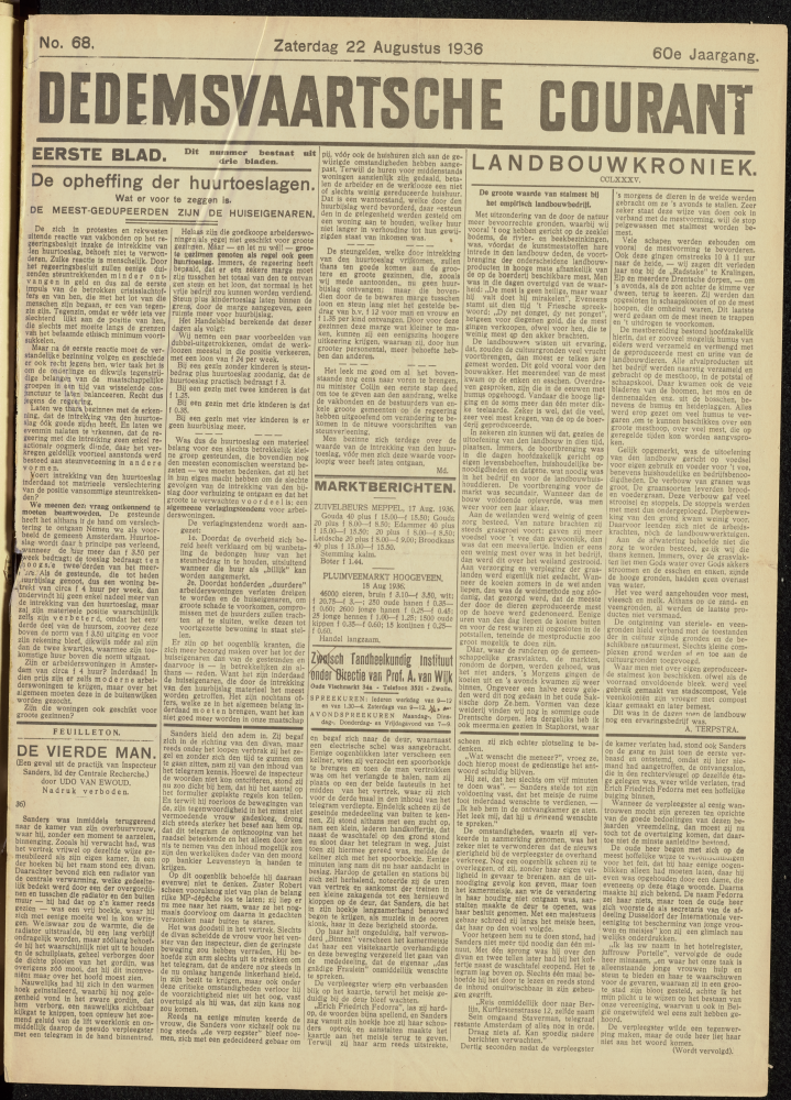 Bekijk detail van "Dedemsvaartsche Courant 22/8/1936 pagina 1 van 12<br xmlns:atlantis="urn:atlantis" />"