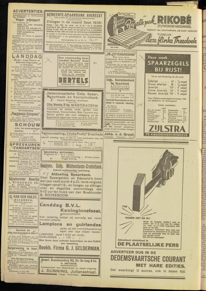 Bekijk detail van "Dedemsvaartsche Courant 22/8/1936 pagina 4 van 12<br xmlns:atlantis="urn:atlantis" />"