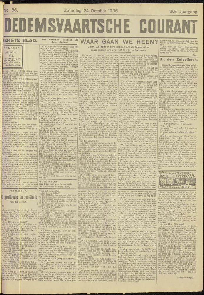 Bekijk detail van "Dedemsvaartsche Courant 24/10/1936 pagina 1 van 12<br xmlns:atlantis="urn:atlantis" />"