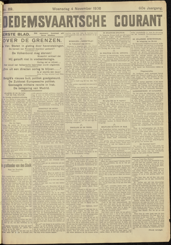 Bekijk detail van "Dedemsvaartsche Courant 4/11/1936 pagina 1 van 8<br xmlns:atlantis="urn:atlantis" />"