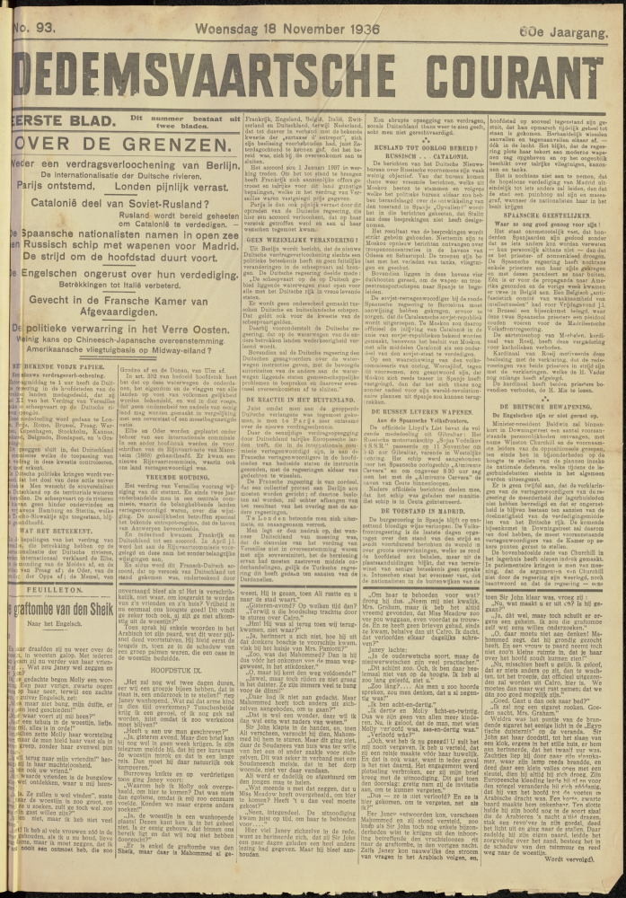 Bekijk detail van "Dedemsvaartsche Courant 18/11/1936 pagina 1 van 8<br xmlns:atlantis="urn:atlantis" />"