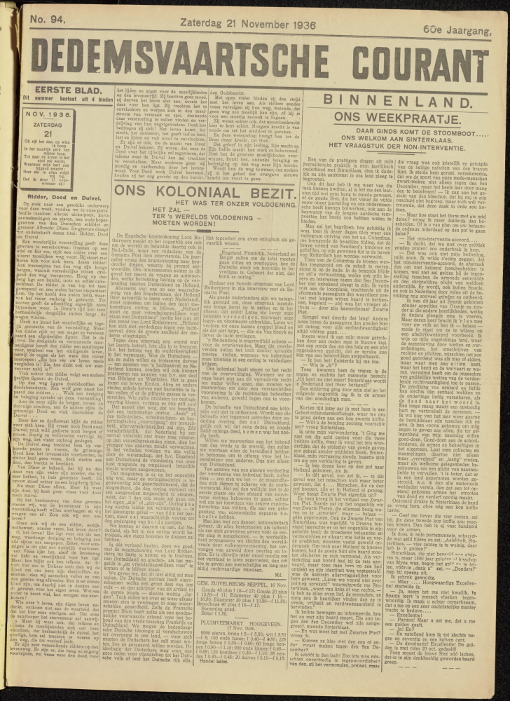 Bekijk detail van "Dedemsvaartsche Courant 21/11/1936 pagina 1 van 14<br xmlns:atlantis="urn:atlantis" />"