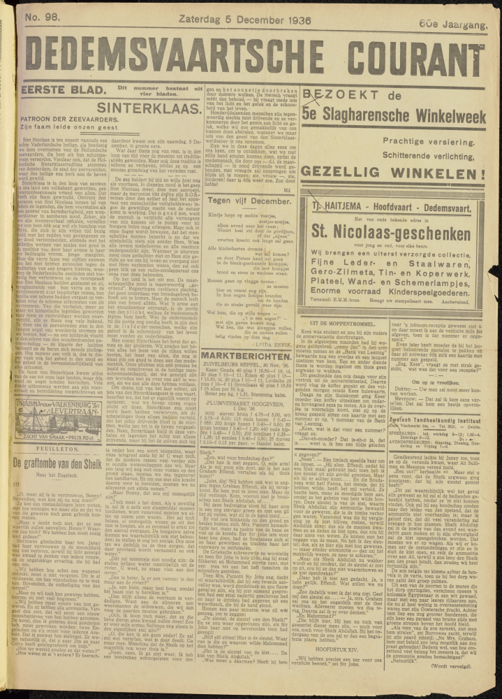 Bekijk detail van "Dedemsvaartsche Courant 5/12/1936 pagina 1 van 16<br xmlns:atlantis="urn:atlantis" />"