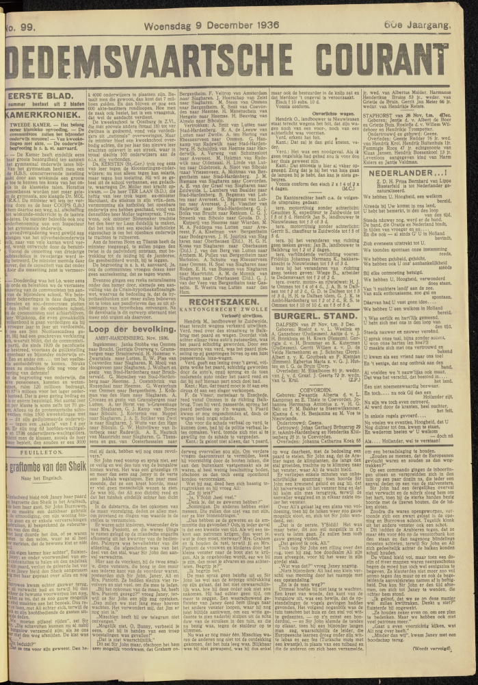 Bekijk detail van "Dedemsvaartsche Courant 9/12/1936 pagina 1 van 8<br xmlns:atlantis="urn:atlantis" />"