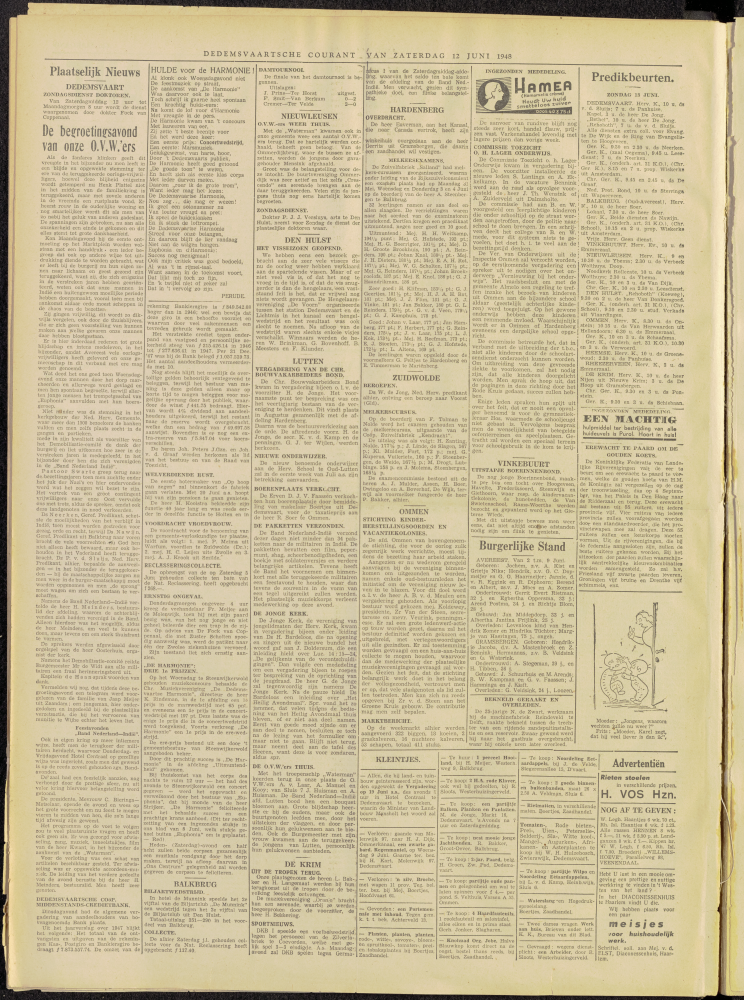 Bekijk detail van "Dedemsvaartsche Courant 12/6/1948 pagina 2 van 4<br xmlns:atlantis="urn:atlantis" />"