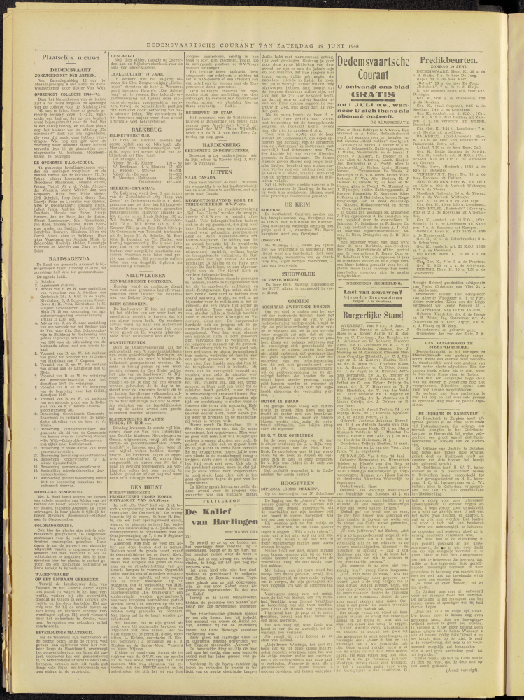 Bekijk detail van "Dedemsvaartsche Courant 19/6/1948 pagina 2 van 4<br xmlns:atlantis="urn:atlantis" />"