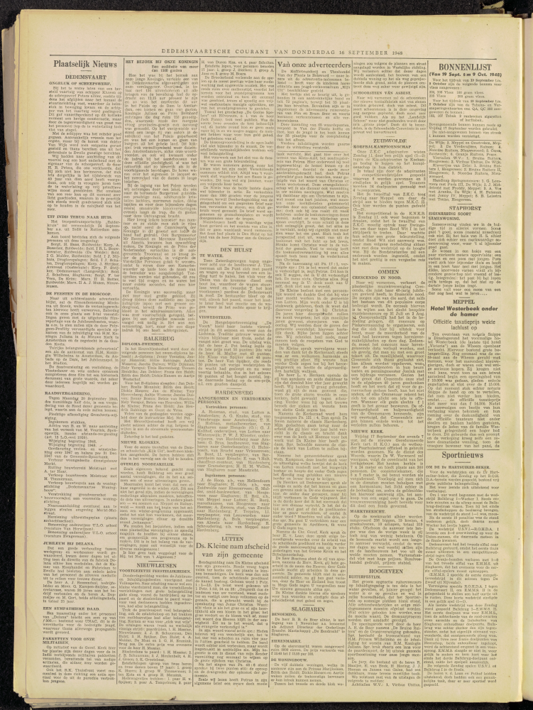 Bekijk detail van "Dedemsvaartsche Courant 16/9/1948 pagina 2 van 4<br xmlns:atlantis="urn:atlantis" />"