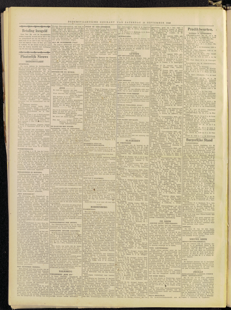 Bekijk detail van "Dedemsvaartsche Courant 25/9/1948 pagina 2 van 6<br xmlns:atlantis="urn:atlantis" />"