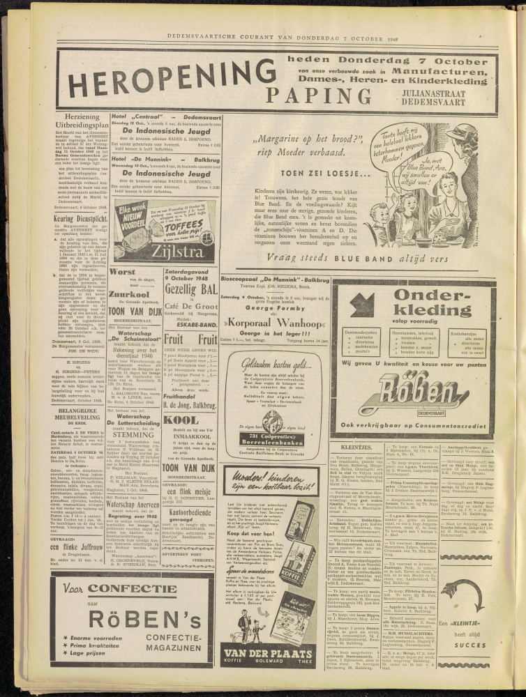 Bekijk detail van "Dedemsvaartsche Courant 7/10/1948 pagina 4 van 4<br xmlns:atlantis="urn:atlantis" />"