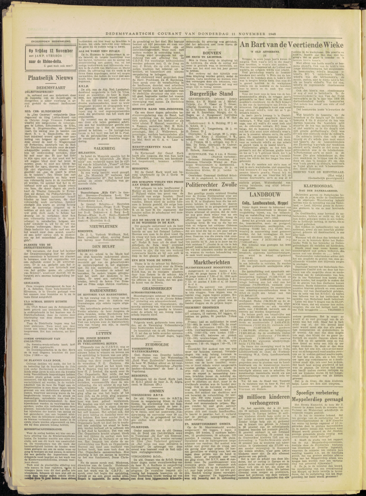 Bekijk detail van "Dedemsvaartsche Courant 11/11/1948 pagina 2 van 4<br xmlns:atlantis="urn:atlantis" />"