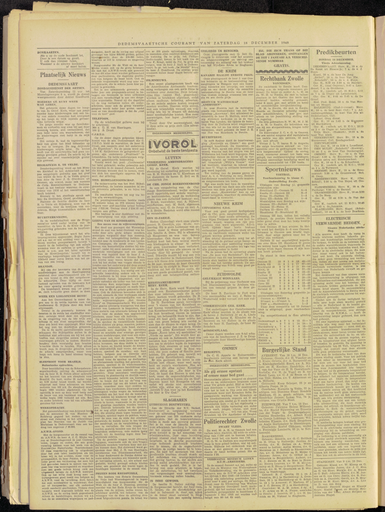 Bekijk detail van "Dedemsvaartsche Courant 18/12/1948 pagina 2 van 6<br xmlns:atlantis="urn:atlantis" />"