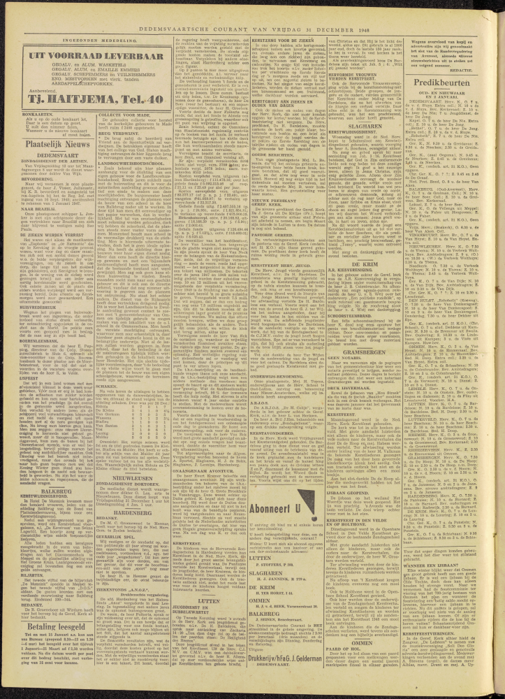 Bekijk detail van "Dedemsvaartsche Courant 31/12/1948 pagina 2 van 8<br xmlns:atlantis="urn:atlantis" />"