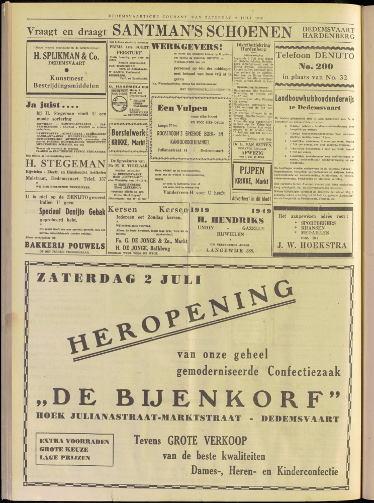 Bekijk detail van "Dedemsvaartsche Courant 2/7/1949 pagina 6 van 14<br xmlns:atlantis="urn:atlantis" />"