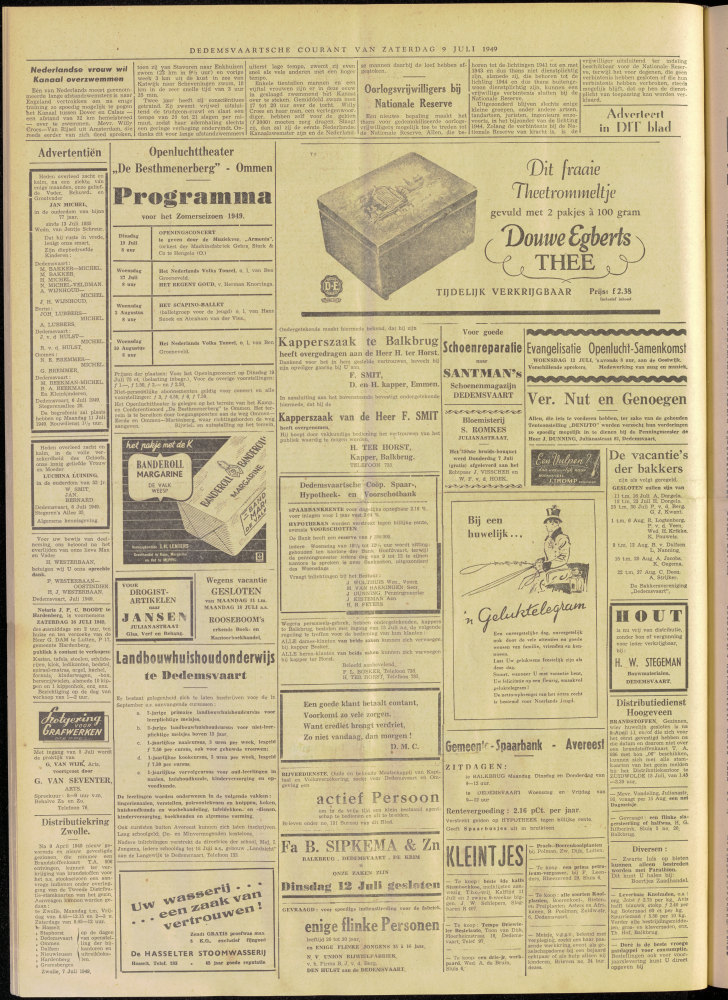 Bekijk detail van "Dedemsvaartsche Courant 9/7/1949 pagina 6 van 6<br xmlns:atlantis="urn:atlantis" />"