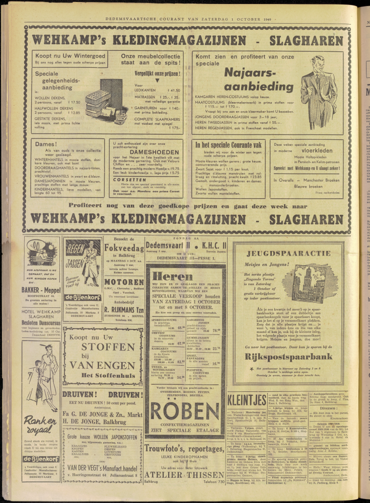 Bekijk detail van "Dedemsvaartsche Courant 1/10/1949 pagina 6 van 6<br xmlns:atlantis="urn:atlantis" />"