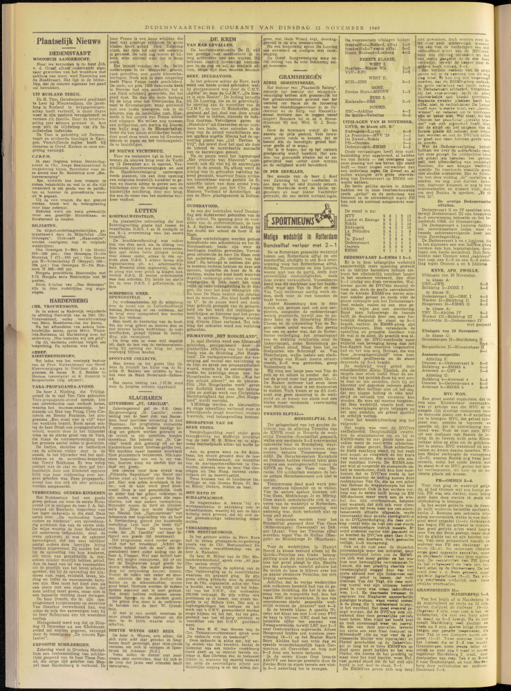 Bekijk detail van "Dedemsvaartsche Courant 22/11/1949 pagina 2 van 4<br xmlns:atlantis="urn:atlantis" />"