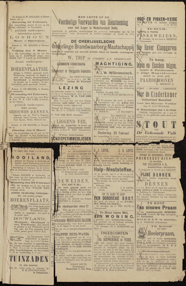 Bekijk detail van "Dedemsvaartsche Courant 20/2/1886 pagina 3 van 4<br xmlns:atlantis="urn:atlantis" />"