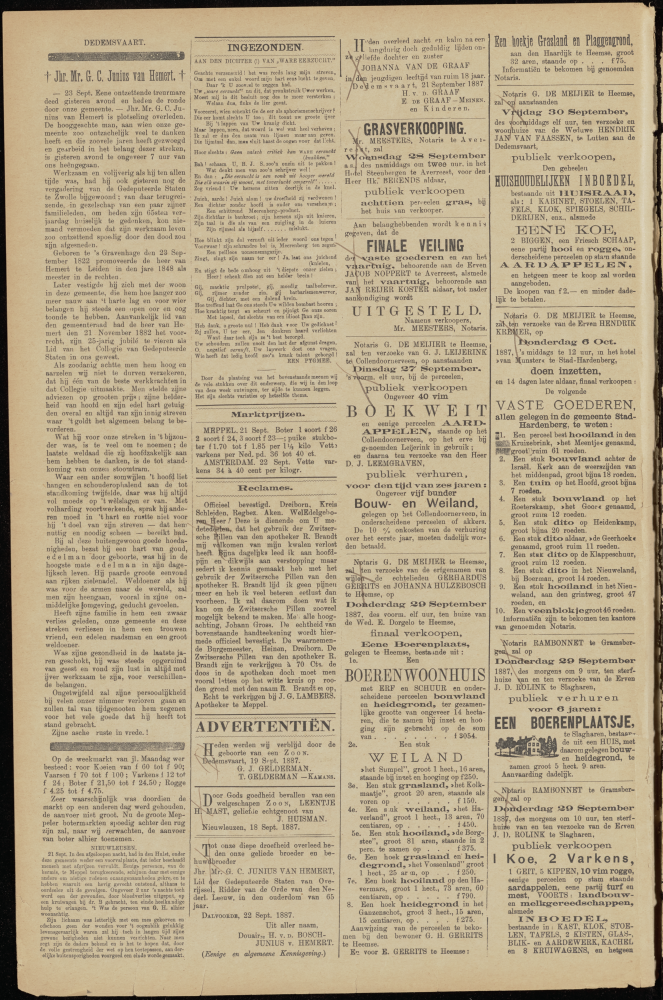 Bekijk detail van "Dedemsvaartsche Courant 24/9/1887 pagina 2 van 4<br xmlns:atlantis="urn:atlantis" />"