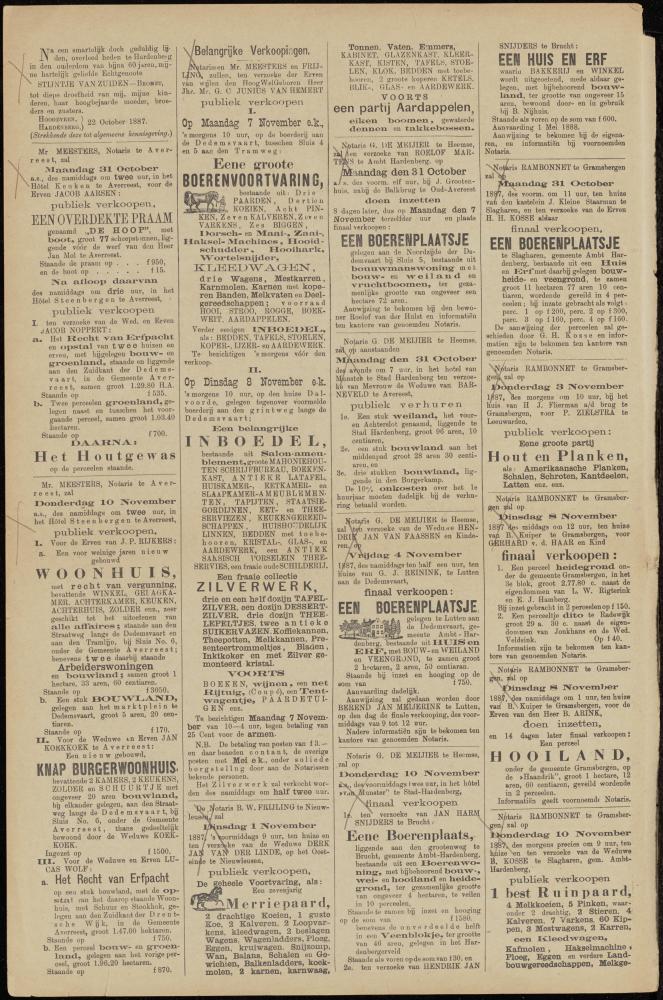 Bekijk detail van "Dedemsvaartsche Courant 29/10/1887 pagina 2 van 4<br xmlns:atlantis="urn:atlantis" />"