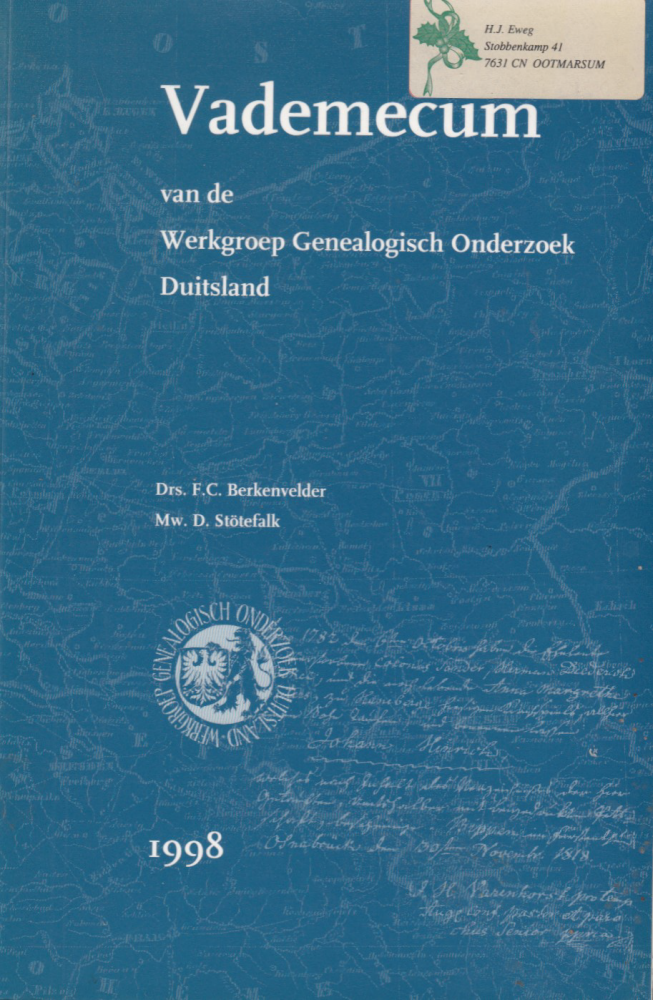 Bekijk detail van "Vademecum van de Werkgroep Genealogisch Onderzoek  Duitsland"