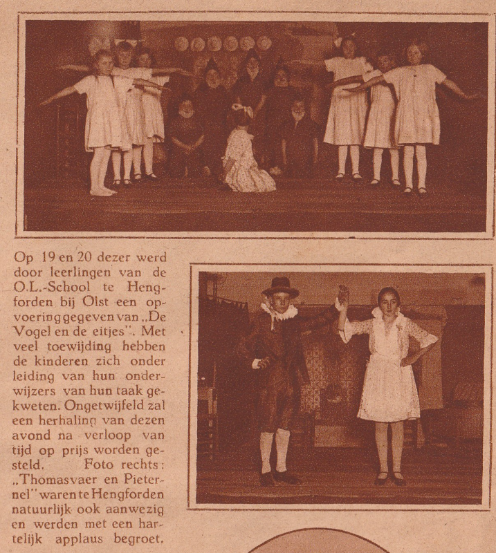 Bekijk detail van "Een opvoering door leerlingen van de O.L. School te Hengforden bij Olst, 1931"