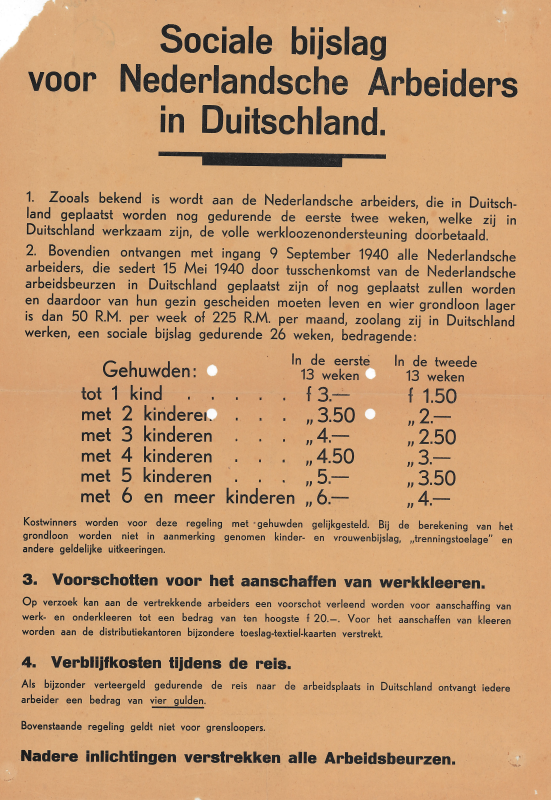 Bekijk detail van "Aanplakbiljet over o.a. te ontvangen uitkeringen, 1940"