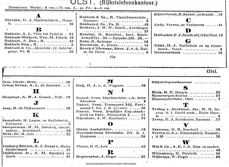 Bekijk detail van "Telefoonaansluiting Olst. 1922"