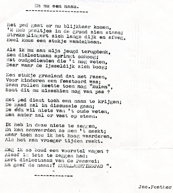 Bekijk detail van "2 st. Gedichten van Jac. Feather: En nu een naam, 1976"