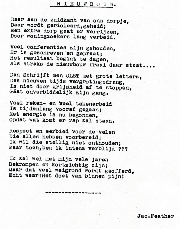 Bekijk detail van "<span class="highlight">Gedicht</span> van Jac. Feather: Nieuwbouw, 1975"