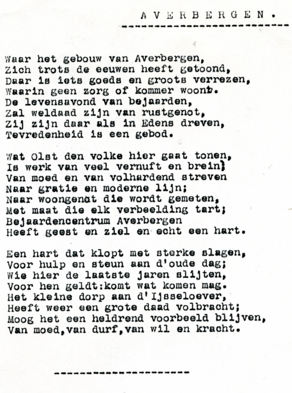 Bekijk detail van "Gedicht over het Averbergen, ca. 1970"