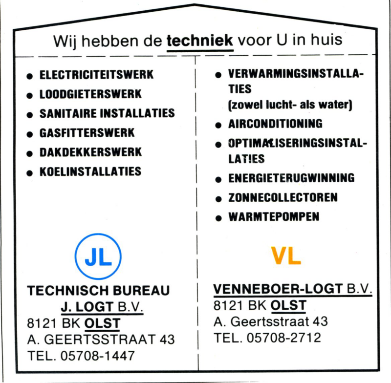 Bekijk detail van "Sticker: Technisch Bureau J. Logt B.V./Venneboer-Logt B.V."