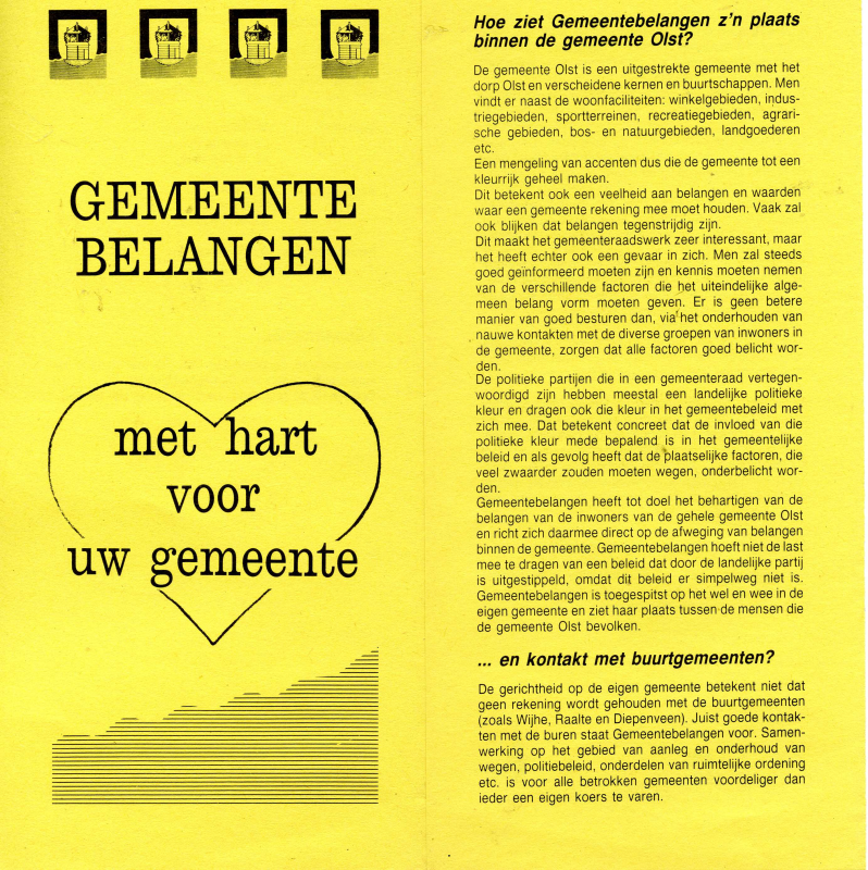 Bekijk detail van "Info-<span class="highlight">folder</span> Gemeentebelangen met hart voor Olst, 1990"