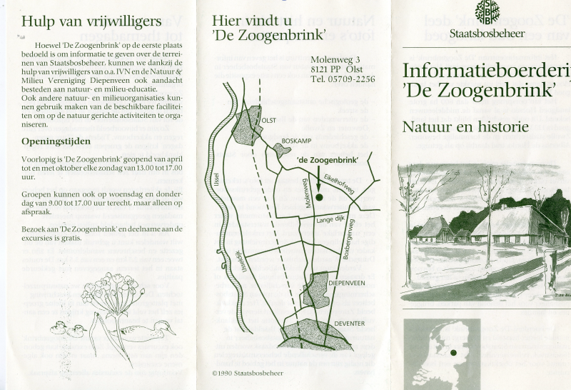 Bekijk detail van "Infofolder Staatsbosbeheer: Informatieboerderij De Zoogenbrink, 1990"