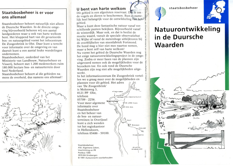 Bekijk detail van "<span class="highlight">Folder</span>: Natuurontwikkeling in de Duursche Waarden, 1991"