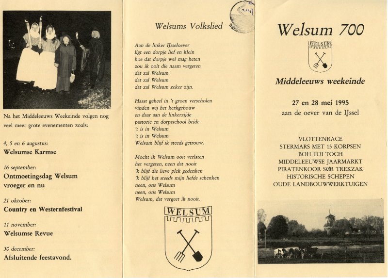 Bekijk detail van "Programma Welsum 700, Middeleeuws weekeinde aan de oever van de IJssel, 1995"