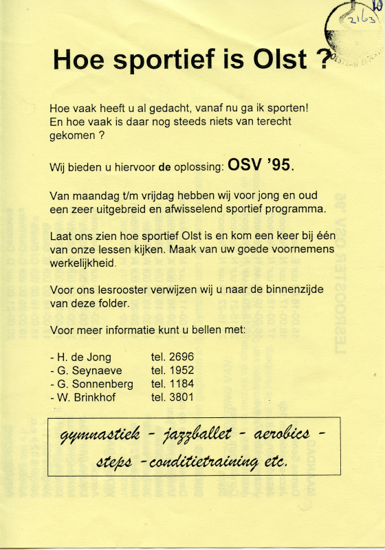 Bekijk detail van "Info-<span class="highlight">folder</span> Gym/sportvereniging O.S.V., 1995"