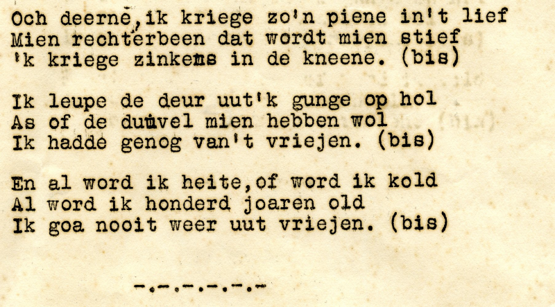 Bekijk detail van "Bundel + 10 losse liedjes voor optredens van de Boerendansers, ca. 1938"