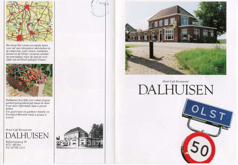Bekijk detail van "Reclamefolder <span class="highlight">Hotel</span> Café Restaurant Dalhuisen Olst"
